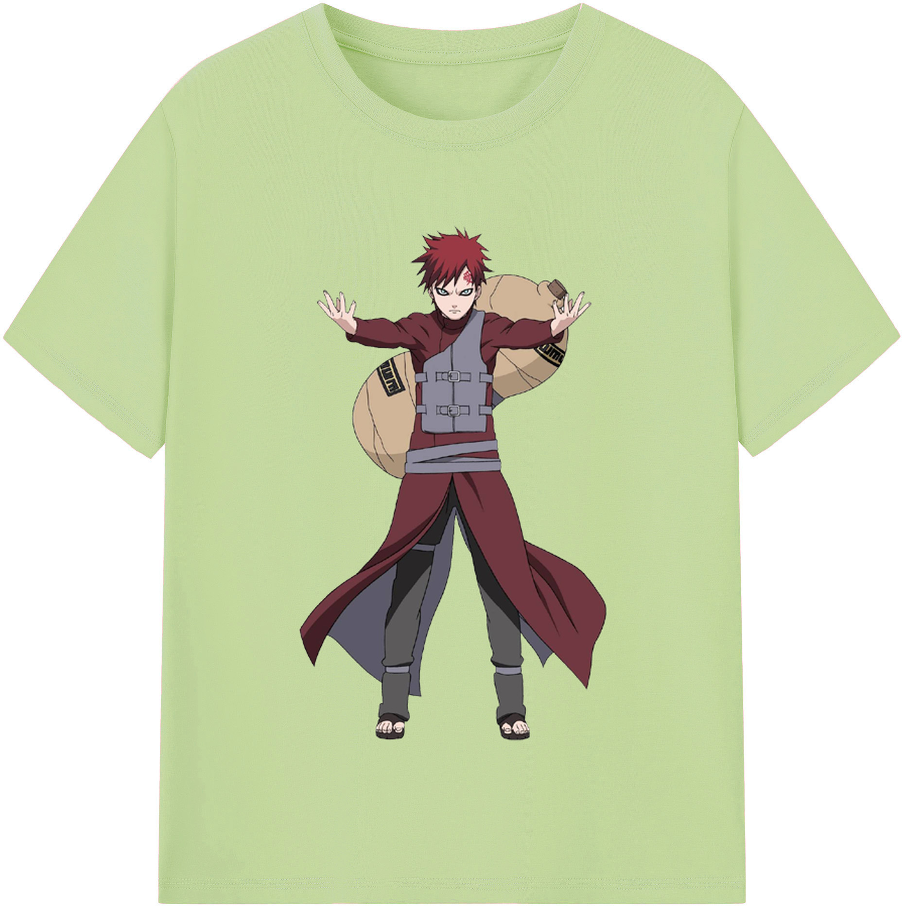 （画像用） NARUTO -ナルト- ガアラ Gaara 綿100％半袖Tシャツ（フロントプリント）